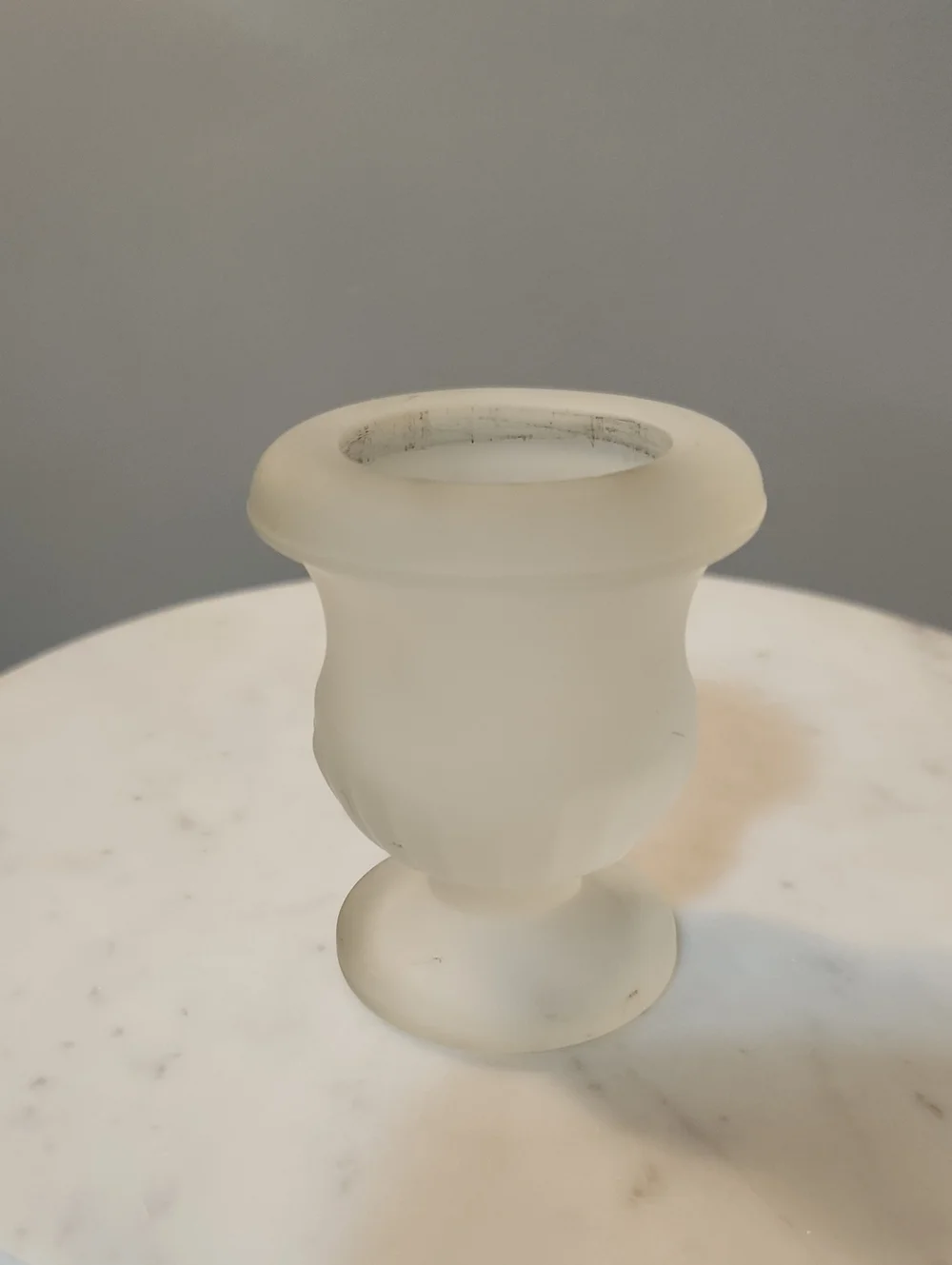 Vintage Indiana Tiara Frosted Satin Glass Urn Style Toothpick Matchstick Holder